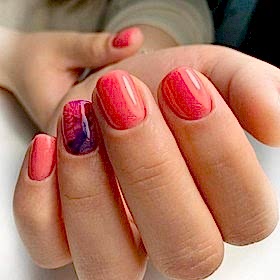 Розовый маникюр работы наших выпускников