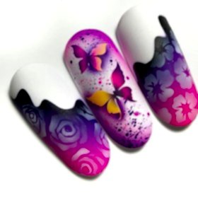 Аэрография на ногтях - работы учеников студии Relaks Me