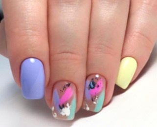 Разноцветный маникюр